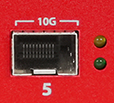 Photo of the SFP+ interface on the T145
