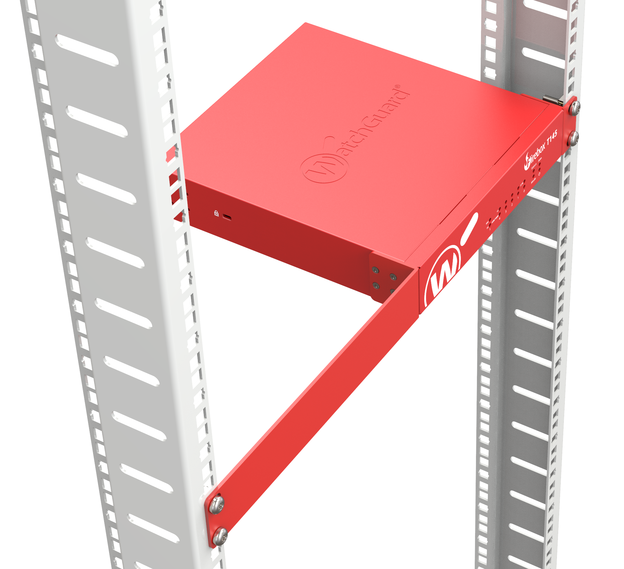 Diagram of Firebox rack ear bracket installation - Step 3