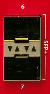 Photo of the SFP+ interfaces on the T175