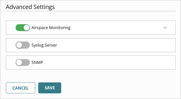 Screen shot of the advanced device settings for an access point