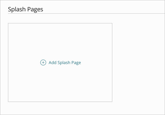 Screenshot of the Splash Pages management page