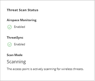 Screenshot of the Threat Scan Status widget in the Device Summary of WatchGuard Cloud