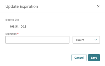 Screenshot of the Update Expiration dialog box