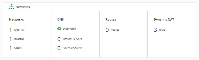 Screen shot of the Networking section of the Device Configuration page in WatchGuard Cloud