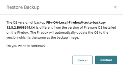 Screen shot of the Restore Backup dialog box