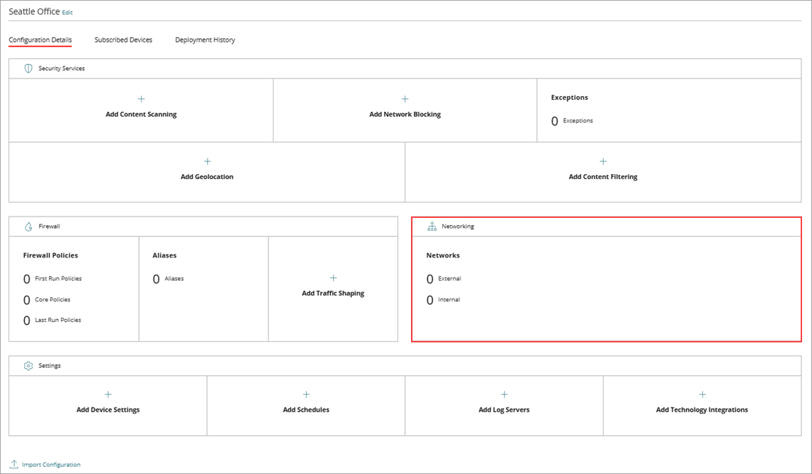 Screenshot of the Configuration Details  page