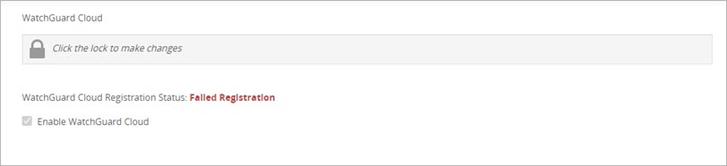 Screenshot of the WatchGuard Cloud configuration for a Firebox that does not require you to paste the verification code