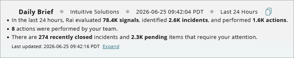 Screenshot of the default daily brief.