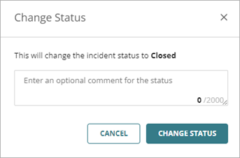 Screenshot of Change Status dialog box
