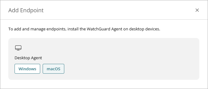 Screen shot of Add Endpoints dialog box, supported OS for FireCloud