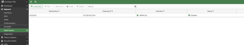 Screenshot of the Fortinet firewall log settings page