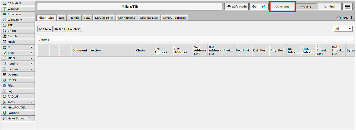 Screenshot of Mikrotik, Basic Settings 2