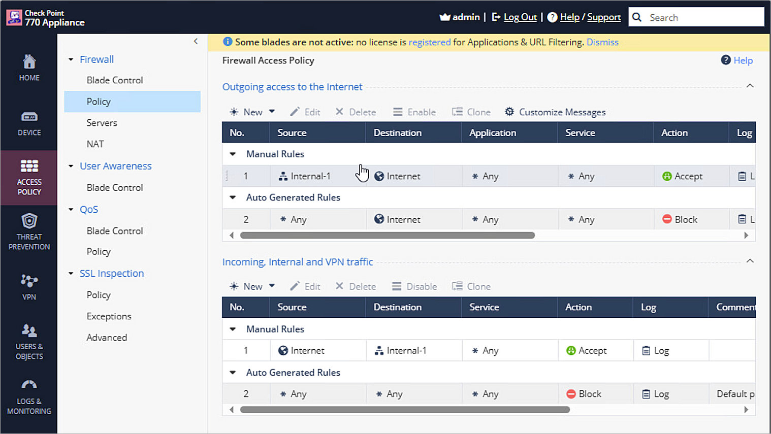 Screenshot of Check Point, Basic Settings 6