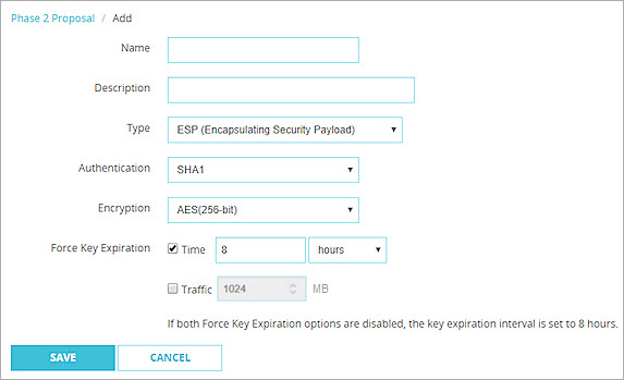 Screen shot of the Phase 2 Proposal settings