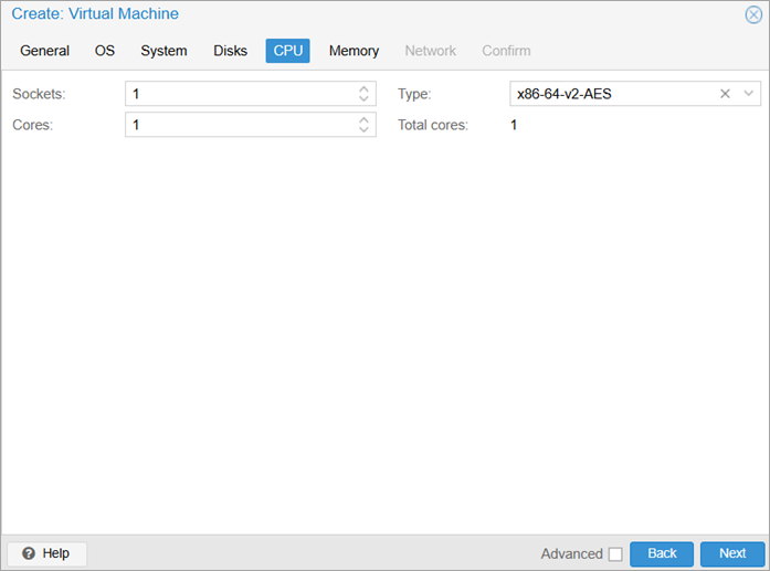Screenshot of the CPU tab