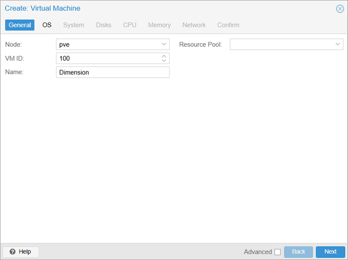 Screenshot of the General tab