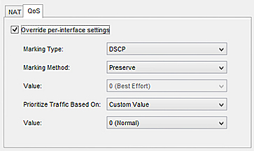 Edit Policy Properties dialog box with QoS tab selected