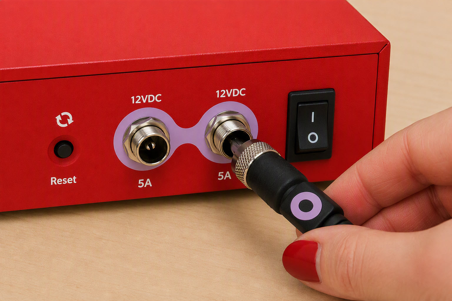 Photo of how to attach power supply connector and tighten screw