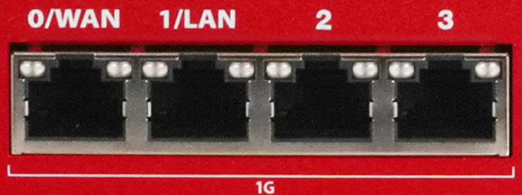 Photo of the 1G interface ports