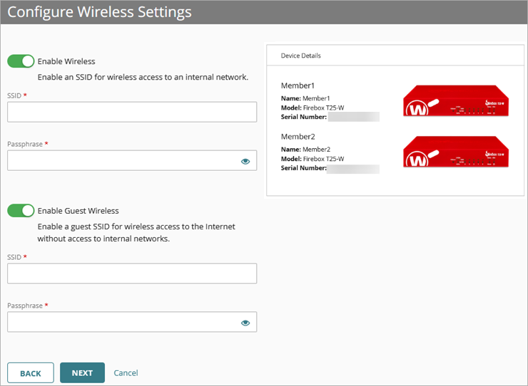Screen shot of the Configure Wireless Settings page