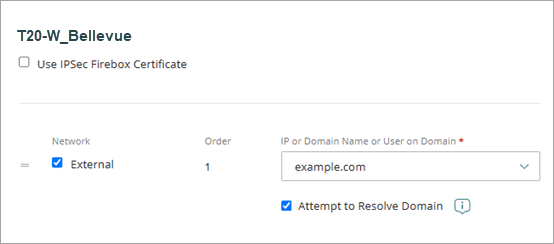 Screenshot of the Attempt to Resolve Domain check box