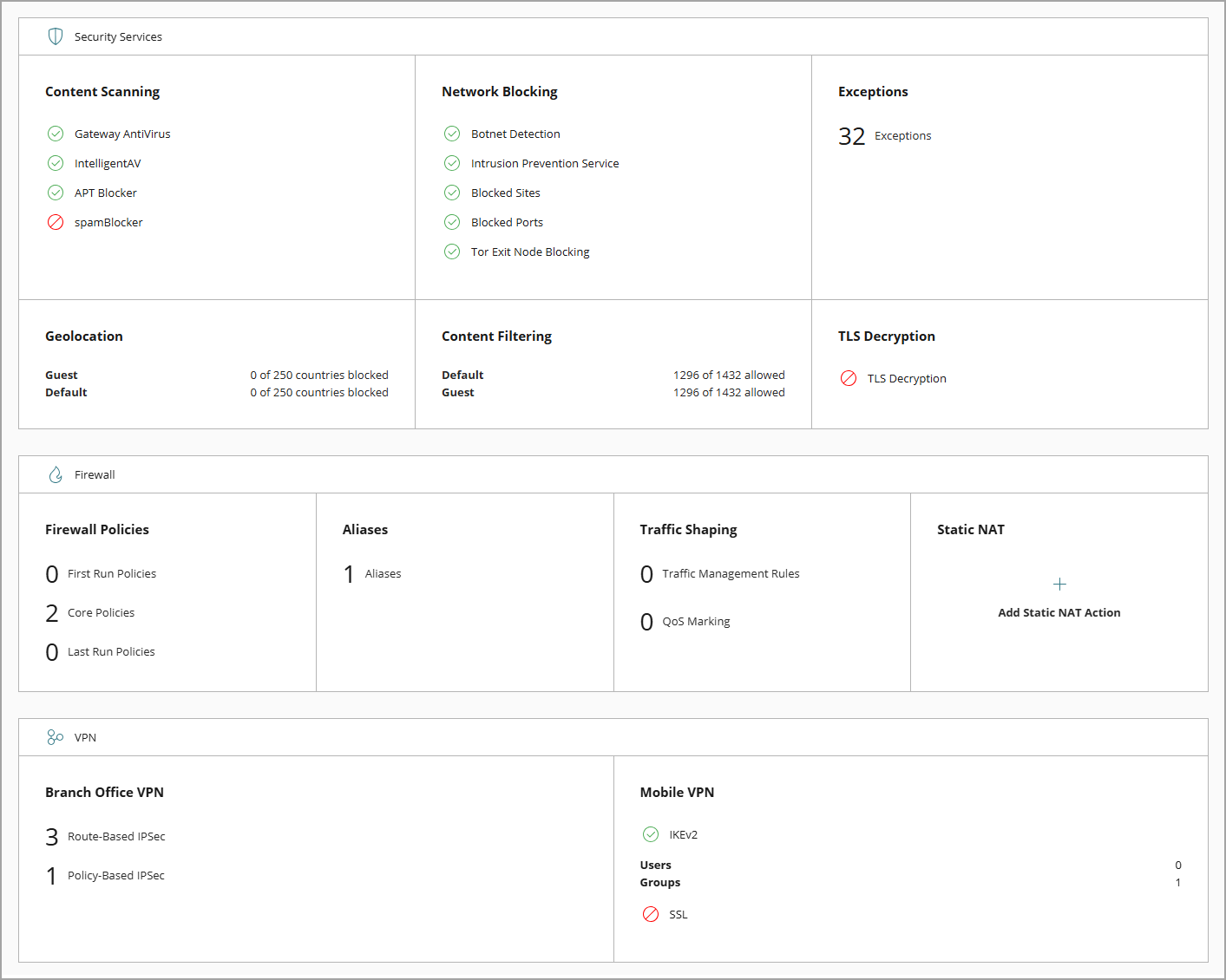 Screen shot of the Device Configuration page