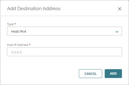 Screen shot of the Add Destination Address dialog box