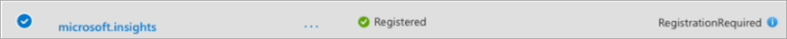 Screenshot of the Microsoft Insights provider that shows the Registered status