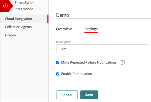 Screenshot of the Edit page for an existing Microsoft 365 SaaS integration
