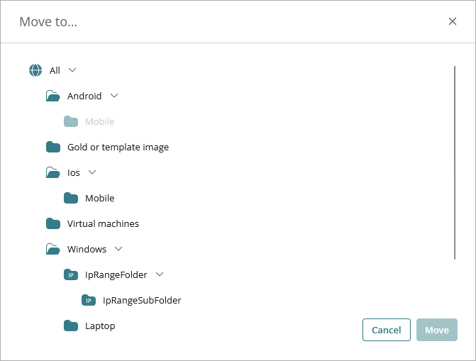 Screen shot of endpoint Move to dialog box
