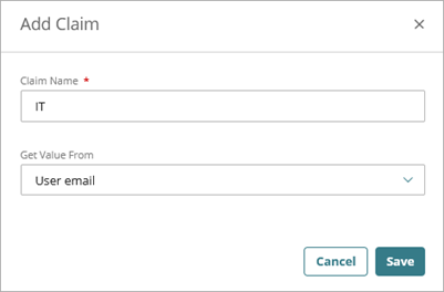 Screenshot of the Add Claim settings