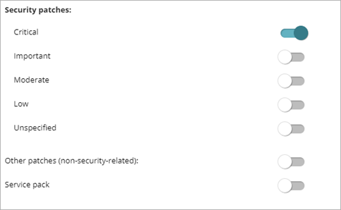 Screen shot of the New Task page Criticality settings