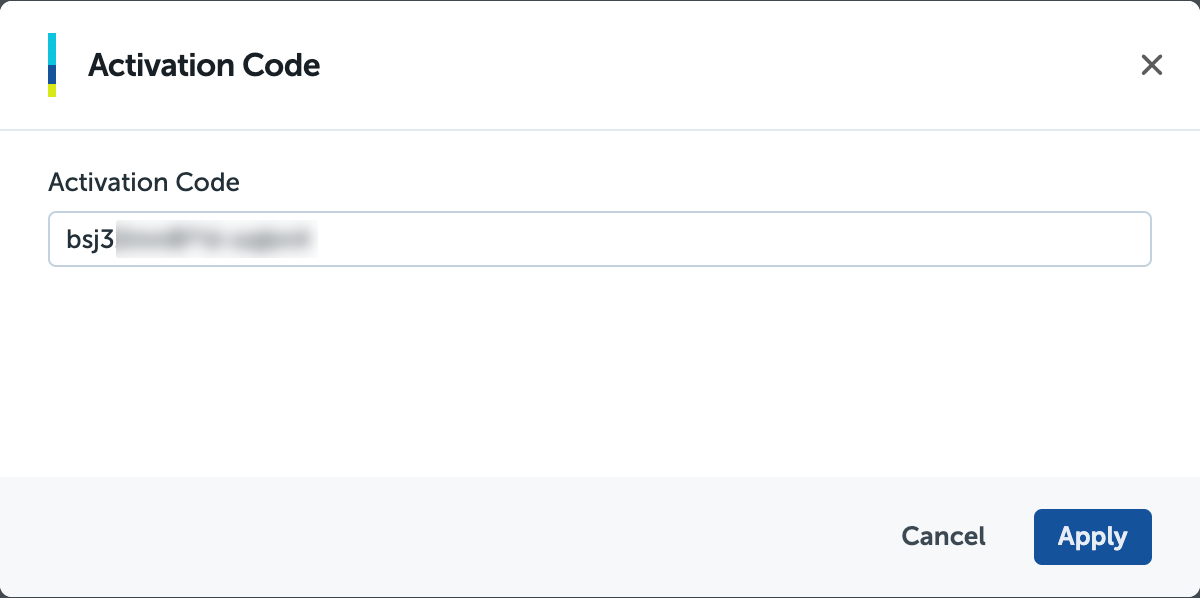 Screen shot of Endpoint Security 360, Advanced Visualization Tool, Activation Code dialog box