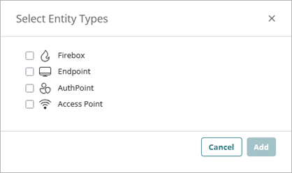 Screenshot of the Select Device Types dialog box