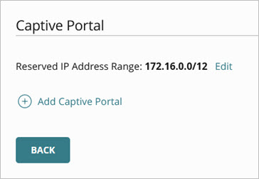 Screenshot of the Captive Portal settings page