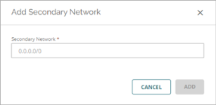 Screen shot of the Add Secondary Network dialog box