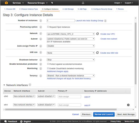 Captura de pantalla del paso Configurar Detalles de la Instancia