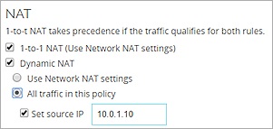 Captura de pantalla de Establecer los ajustes de IP de origen
