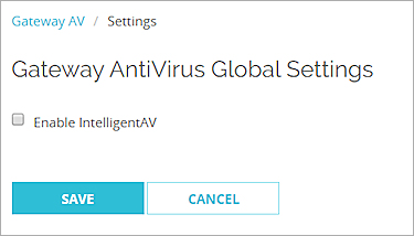 Captura de pantalla del cuadro de diálogo Ajustes Globales de Gateway AntiVirus.