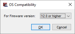 Captura de pantalla del cuadro de diálogo Compatibilidad del Sistema Operativo