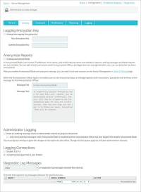 Captura de pantalla de la página Visibilidad
