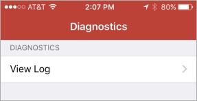 Captura de pantalla de la página de Diagnóstico en FireClient