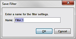 Captura de pantalla del cuadro de diálogo Guardar filtro