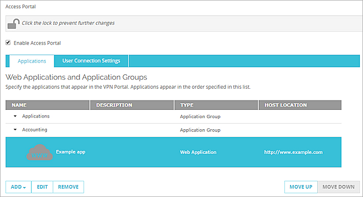 Captura de pantalla de la opción para mover aplicaciones
