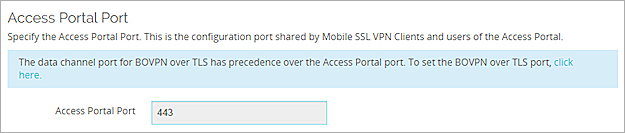 Captura de pantalla de un mensaje en la página del Portal VPN