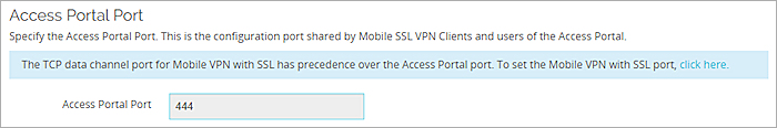 Captura de pantalla de un mensaje informativo en el Portal VPN