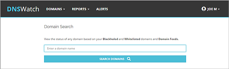 Captura de pantalla de la página Búsqueda de Dominio