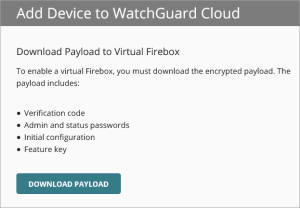 Screen shot of the Download Payload page in the Add Device Wizard