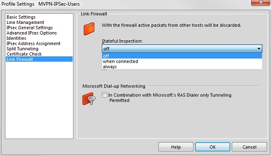 Screen shot of the Profile Settings dialog box