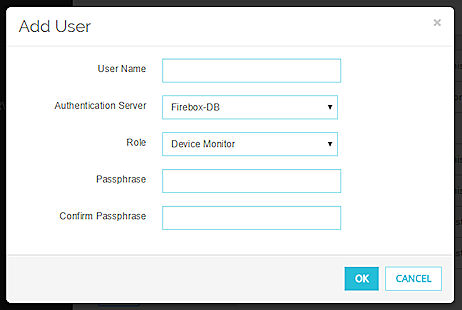 Screen shot of the Add User dialog box